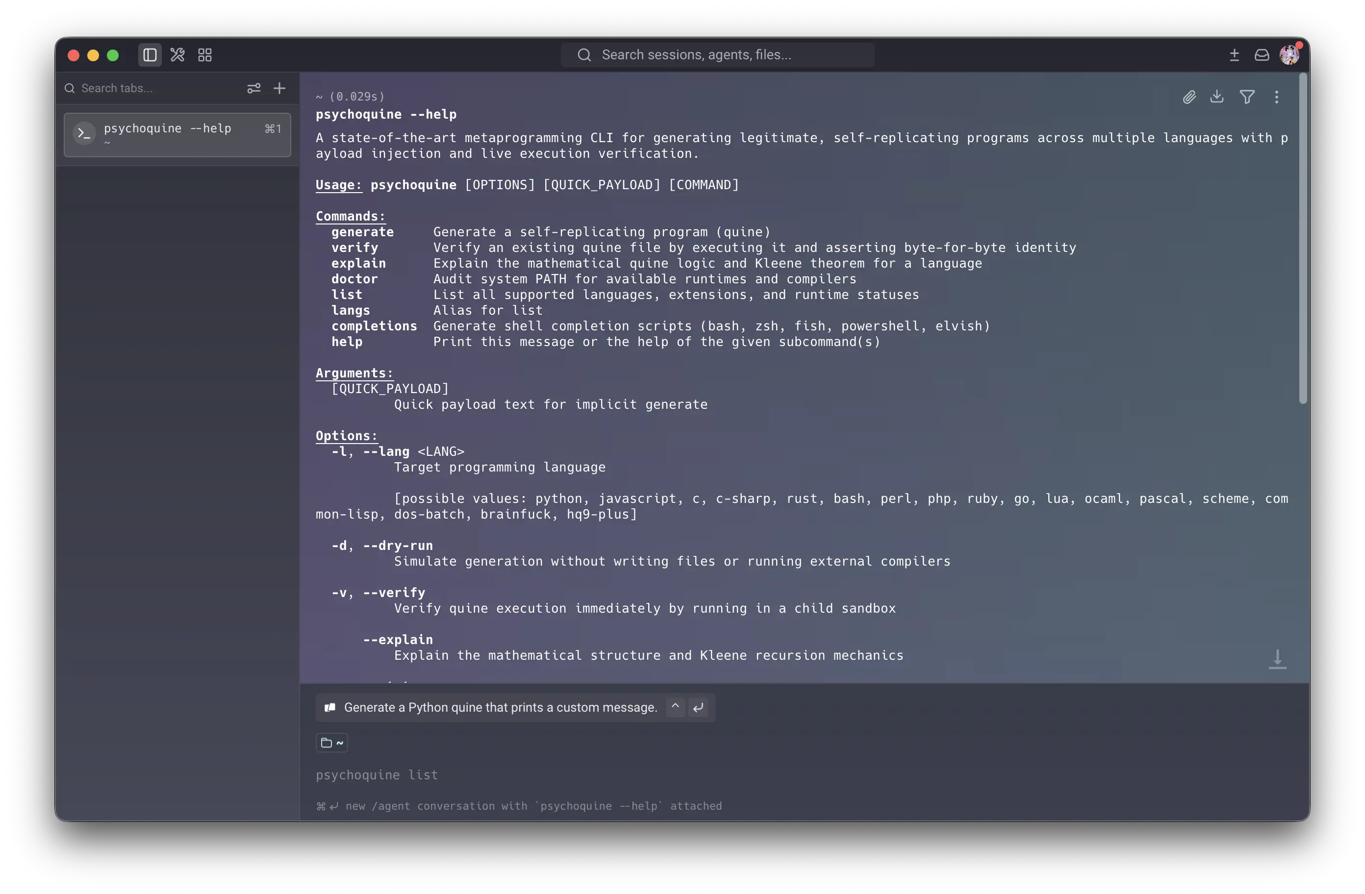 PsychoQuine CLI